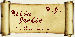 Milja Jankić vizit kartica